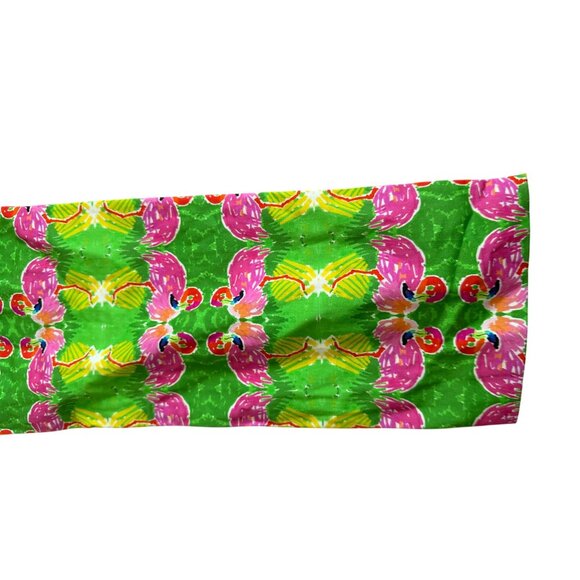 LAUREN GOLD Flamingo Print Green Pink Ankle Pants Size 0 NEW NWT - Picture 3 of 11